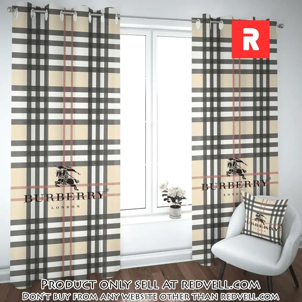 Burberry pattern premium window curtains hot  luxury curtain wc110 rv4946440